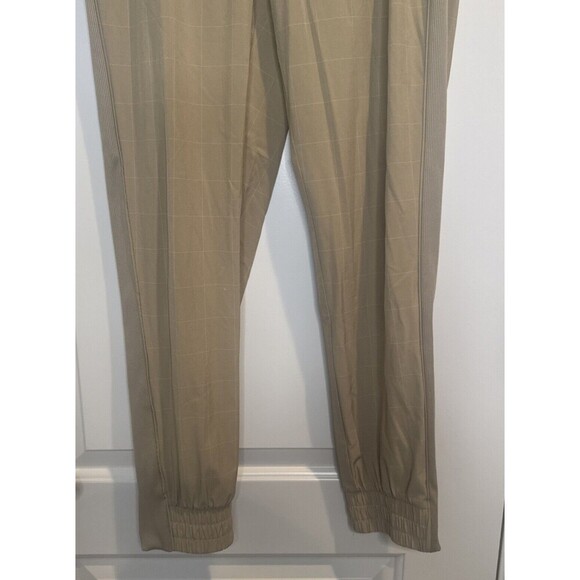 Athleta Women’s BROOKLYN TEXTURED JOGGER WINDOWPANE TAUPE Sz 4 Stretch Pockets - Picture 3 of 13